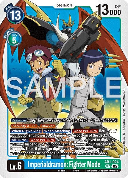 Image for Imperialdramon: Fighter Mode - AD1-024 [AD1-024 SEC] - Digimon Card Game