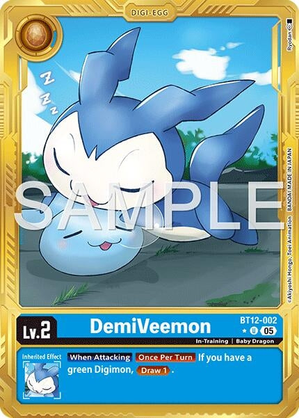 Image for DemiVeemon - BT12-002 (Gold Border) [BT12-002 U] - Digimon Card Game