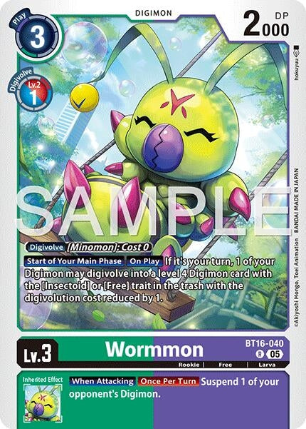 Image for Wormmon - BT16-040 (Reprint) [BT16-040 R] - Digimon Card Game