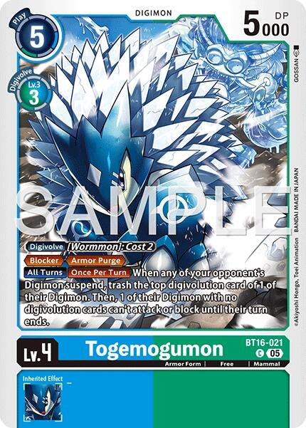 Image for Togemogumon (Reprint) [BT16-021 C] - Digimon Card Game