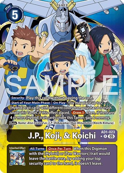 Image for J.P., Koji, & Koichi (Alternate Art) [AD1-023 R] - Digimon Card Game