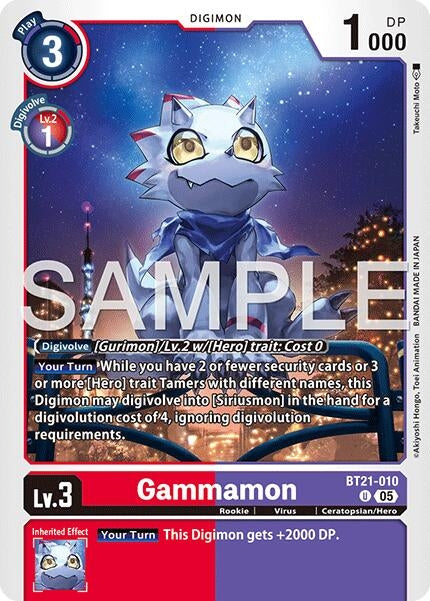 Image for Gammamon - BT21-010 (Reprint) [BT21-010 U] - Digimon Card Game