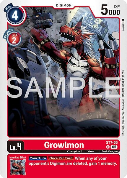 Image for Growlmon - ST7-05 (Reprint) [ST7-05 R] - Digimon Card Game