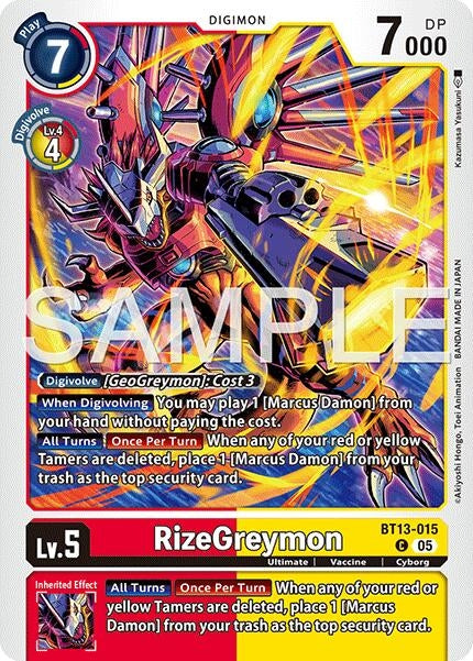 Image for RizeGreymon - BT13-015 (Reprint) [BT13-015 C] - Digimon Card Game