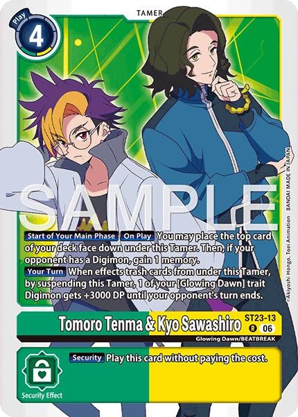 Image for Tomoro Tenma & Kyo Sawashiro [ST23-13 R] - Digimon Card Game