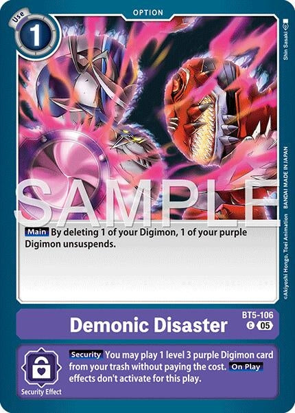 Image for Demonic Disaster (Reprint) [BT5-106 C] - Digimon Card Game