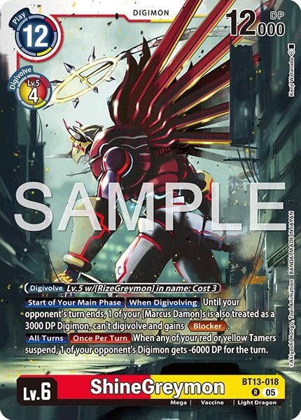 Image for ShineGreymon - BT13-018 (Reprint) [BT13-018 R] - Digimon Card Game
