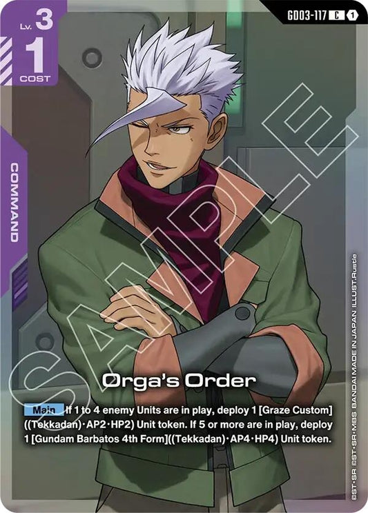 Image for Orga's Order (Premium Card Collection Gundam Assemble) [GD03-117] - Gundam Card Game