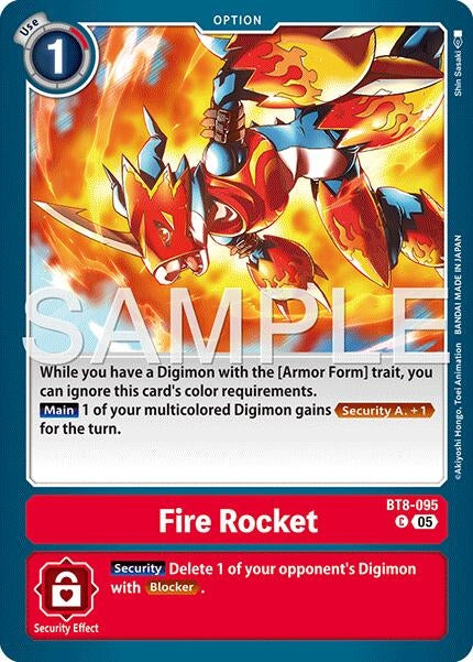 Image for Fire Rocket (Reprint) [BT8-095 C] - Digimon Card Game