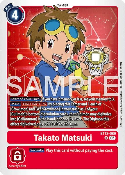 Image for Takato Matsuki - BT12-089 (Reprint) [BT12-089 R] - Digimon Card Game
