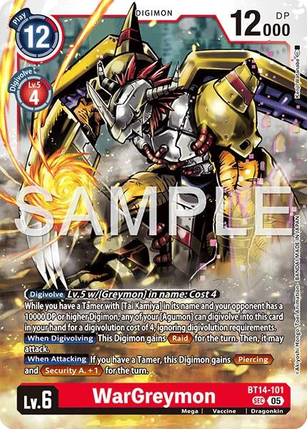 Image for WarGreymon - BT14-101 (Reprint) [BT14-101 SEC] - Digimon Card Game