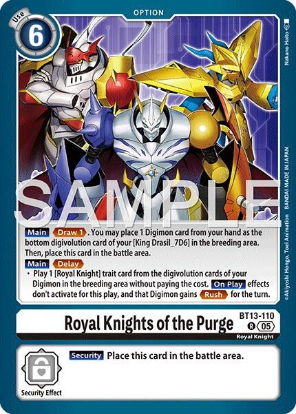 Image for Royal Knights of the Purge (Reprint) [BT13-110 R] - Digimon Card Game