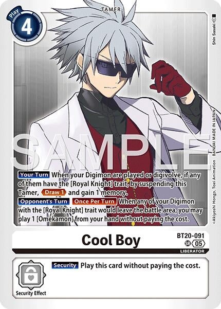 Image for Cool Boy - BT20-091 (Reprint) [BT20-091 SR] - Digimon Card Game