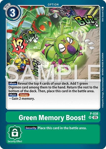 Image for Green Memory Boost! (Reprint) [P-038 SR] - Digimon Card Game