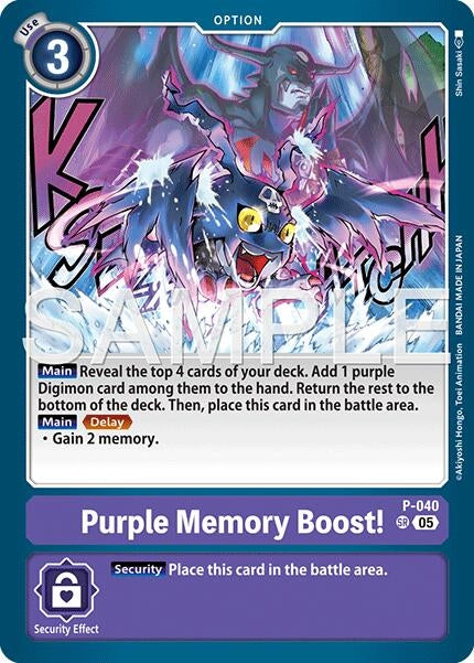 Image for Purple Memory Boost! (Reprint) [P-040 SR] - Digimon Card Game