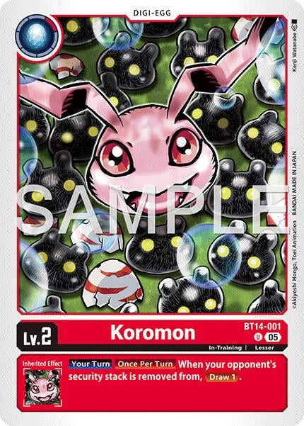 Image for Koromon - BT14-001 (Reprint) [BT14-001 U] - Digimon Card Game