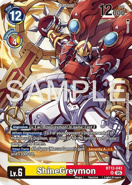 Image for ShineGreymon - BT12-043 (Reprint) [BT12-043 SR] - Digimon Card Game