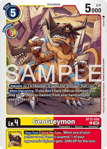 Image for GeoGreymon - BT12-038 (Reprint) [BT12-038 C] - Digimon Card Game