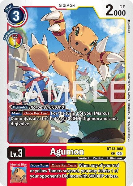 Image for Agumon - BT13-008 (Reprint) [BT13-008 C] - Digimon Card Game