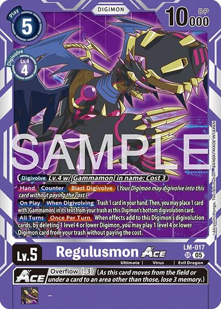 Image for Regulusmon ACE (Reprint) [LM-017 SR] - Digimon Card Game