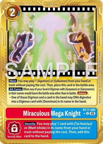 Image for Miraculous Mega Knight (Gold Border) [BT17-095 U] - Digimon Card Game