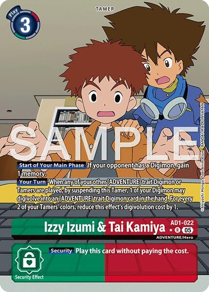 Image for Izzy Izumi & Tai Kamiya (Alternate Art) [AD1-022] - Digimon Card Game