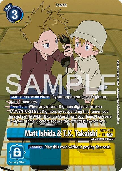Image for Matt Ishida & T.K. Takaishi (Alternate Art) [AD1-019] - Digimon Card Game