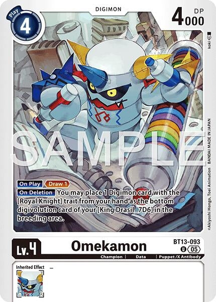 Image for Omekamon - BT13-093 (Reprint) [BT13-093 U] - Digimon Card Game