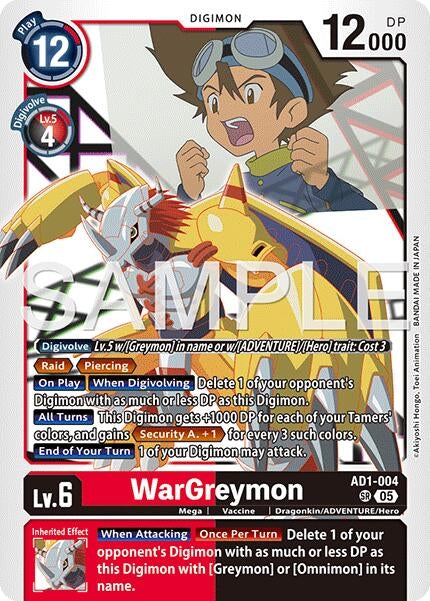 Image for WarGreymon - AD1-004 [AD1-004 SR] - Digimon Card Game