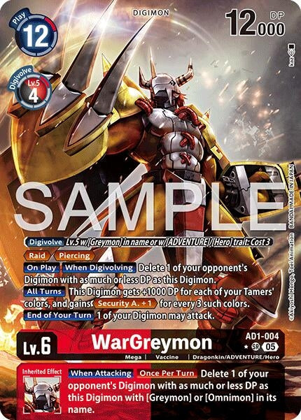 Image for WarGreymon - AD1-004 (Alternate Art) [AD1-004 SR] - Digimon Card Game