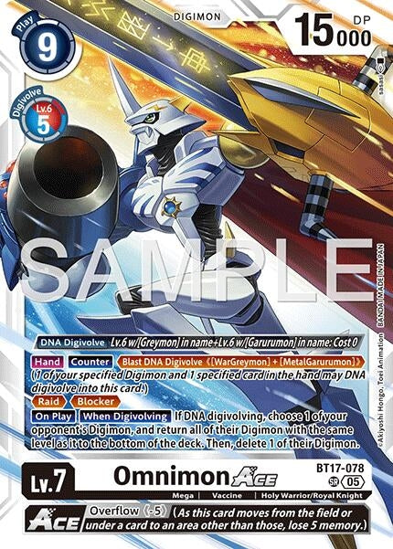 Image for Omnimon ACE (Reprint) [BT17-078 SR] - Digimon Card Game
