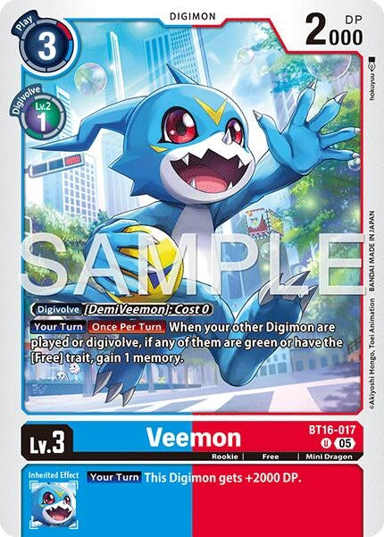Image for Veemon - BT16-017 (Reprint) [BT16-017 U] - Digimon Card Game