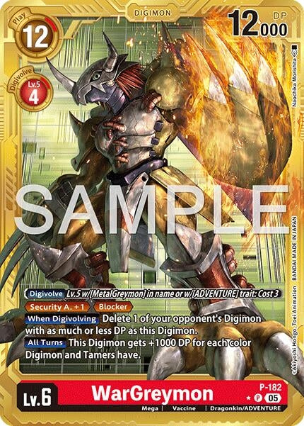 Image for WarGreymon - P-182 (Gold Border) [P-182 P] - Digimon Card Game