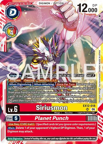 Image for Siriusmon // Planet Punch [EX12-018 SR] - Digimon Card Game