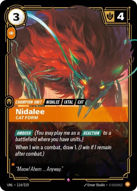 Image for Nidalee - Cat Form [114/219] - Riftbound: League of Legends Trading Card Game