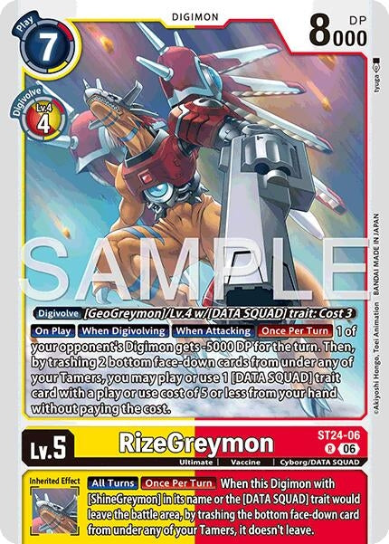Image for RizeGreymon [ST24-06 R] - Digimon Card Game