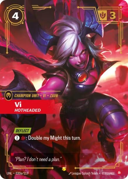 Image for Vi - Hotheaded (Alternate Art) [030a/219] - Riftbound: League of Legends Trading Card Game