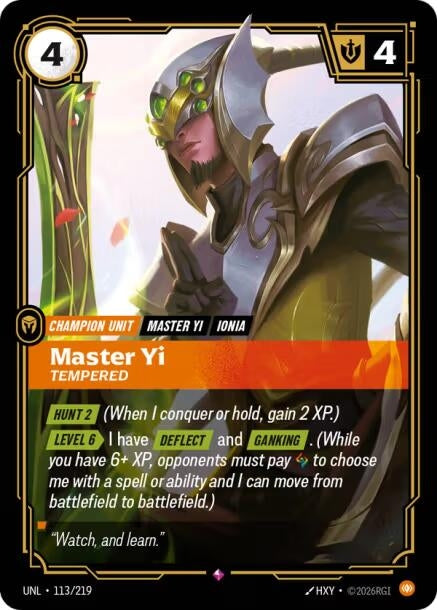 Image for Master Yi - Tempered [113/219] - Riftbound: League of Legends Trading Card Game
