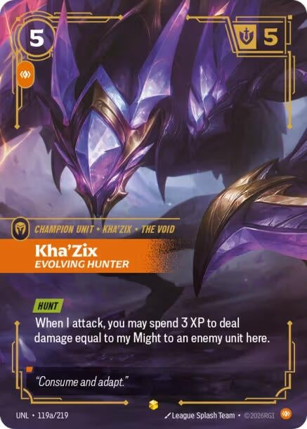 Image for Kha'Zix - Evolving Hunter (Alternate Art) [119a/219] - Riftbound: League of Legends Trading Card Game