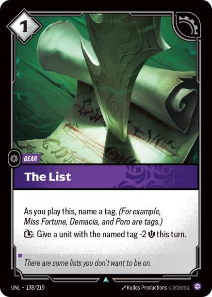 Image for The List [138/219] - Riftbound: League of Legends Trading Card Game