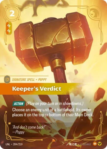 Image for Keeper's Verdict [204/219] - Riftbound: League of Legends Trading Card Game
