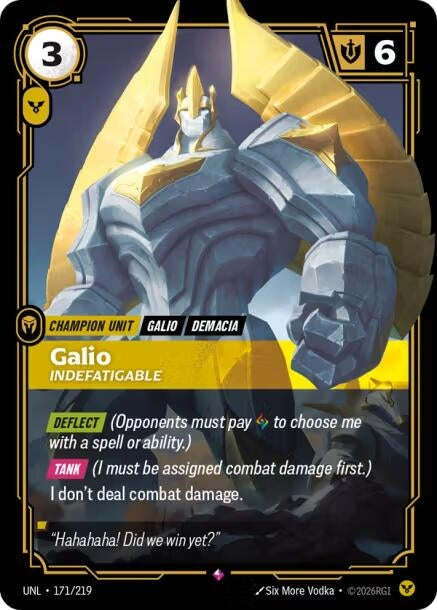 Image for Galio - Indefatigable [171/219] - Riftbound: League of Legends Trading Card Game