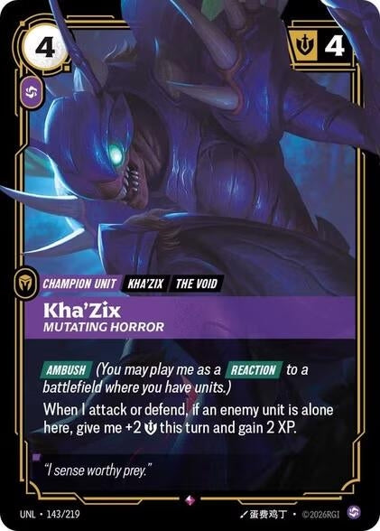 Image for Kha'Zix - Mutating Horror [143/219] - Riftbound: League of Legends Trading Card Game