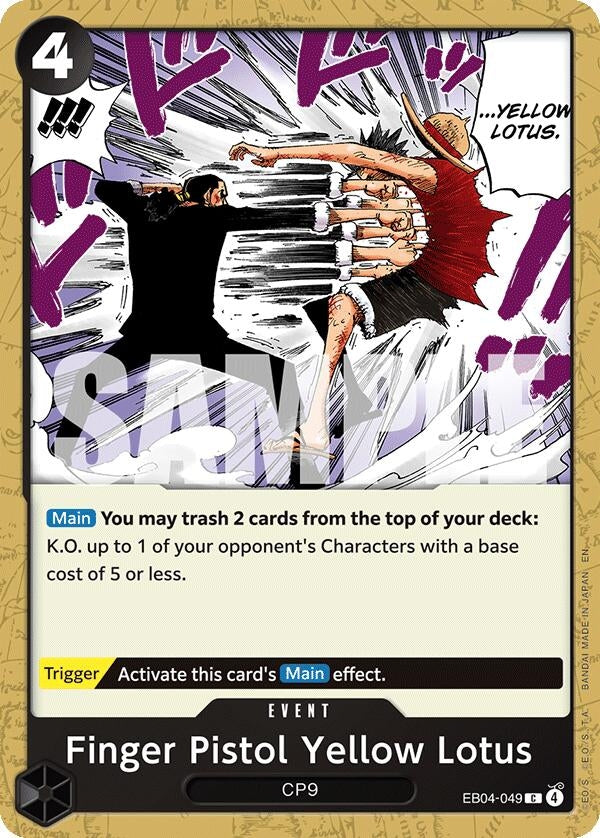 Image for Finger Pistol Yellow Lotus [EB04-049] - One Piece Card Game