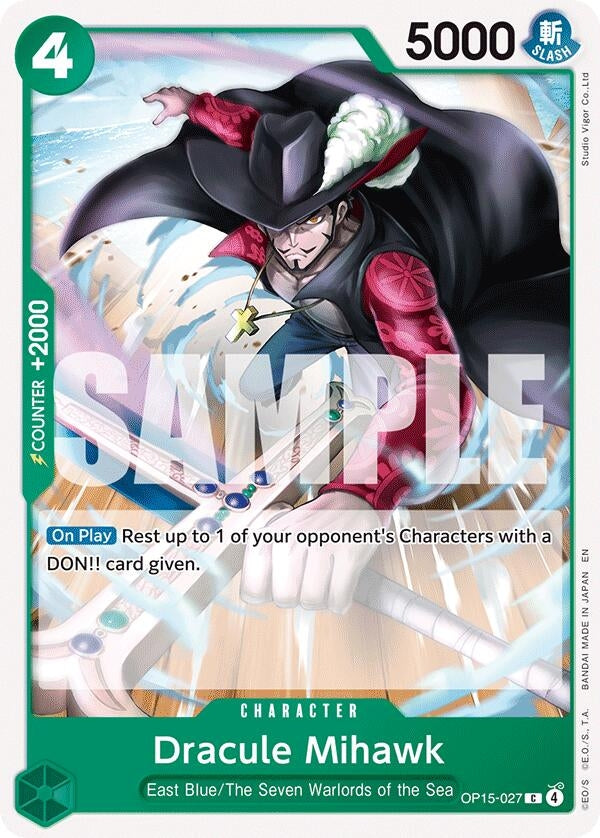 Image for Dracule Mihawk [OP15-027] - One Piece Card Game