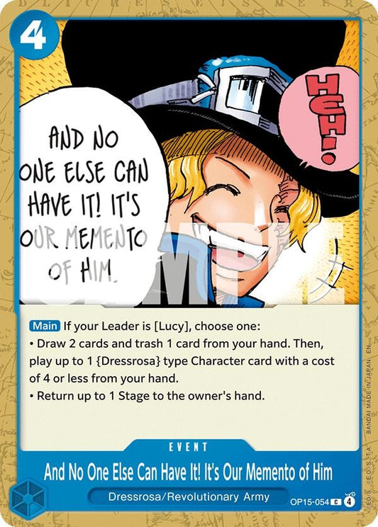 Image for And No One Else Can Have It! It's Our Memento of Him [OP15-054] - One Piece Card Game