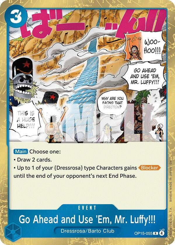 Image for Go Ahead and Use 'Em, Mr. Luffy!!! [OP15-055] - One Piece Card Game