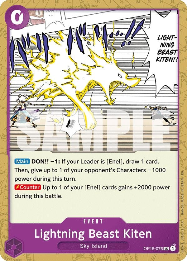 Image for Lightning Beast Kiten [OP15-076] - One Piece Card Game