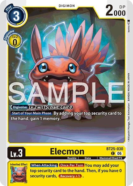 Image for Elecmon [BT25-030 C] - Digimon Card Game