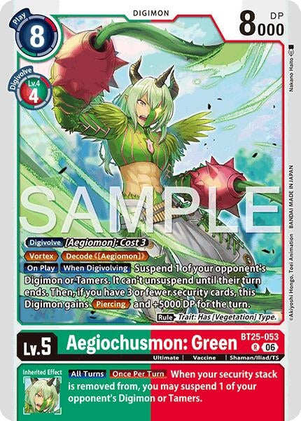 Image for Aegiochusmon: Green [BT25-053 R] - Digimon Card Game